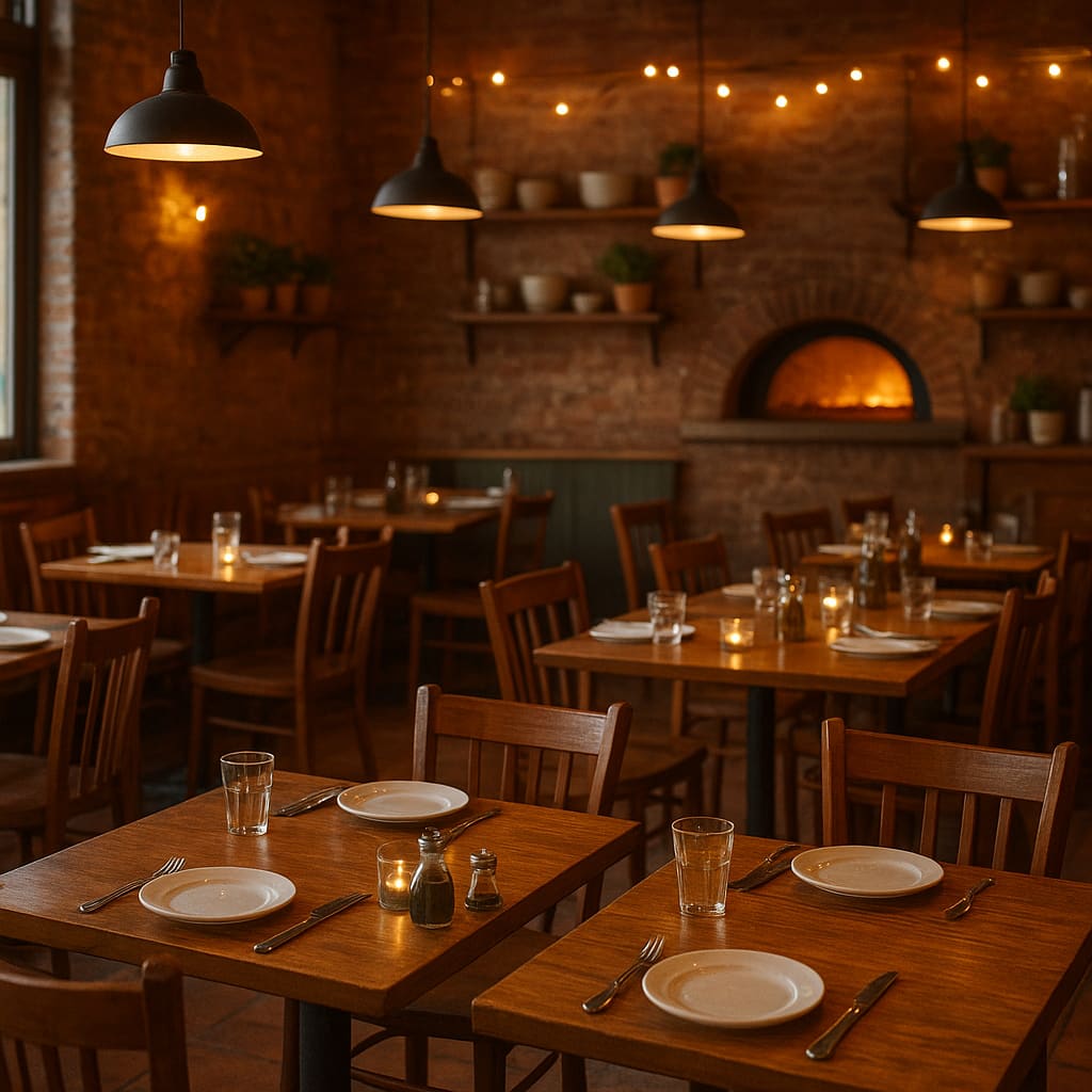 Gemütliches italienisches Pizzeria-Interieur